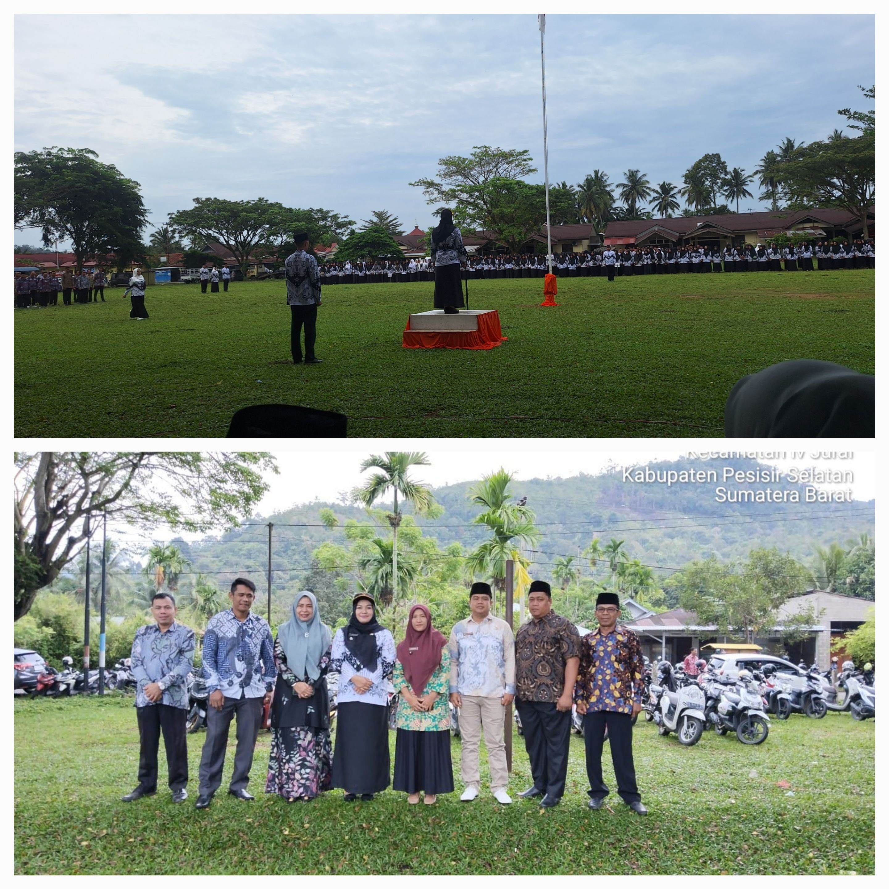 Tim puskeswan terpadu Painan mengikuti hari upacara peringatan hari guru nasional dan ulang tahun PG