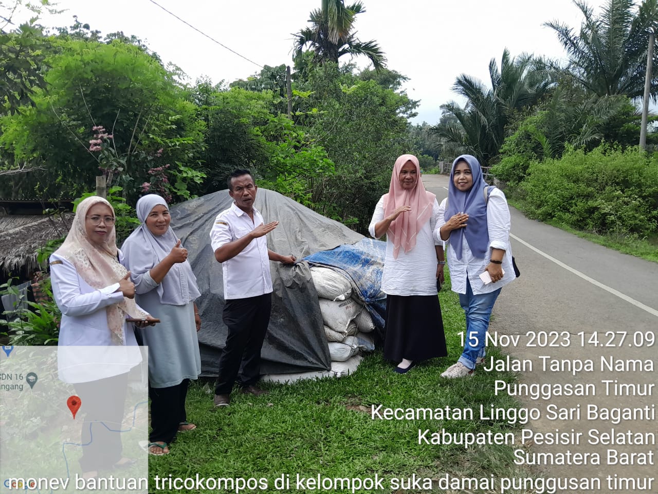 MONEV BANTUAN TRICHOKOMPOS DI KELOMPOK TANI SUKA DAMAI KEC. LINGGO SARI BAGANTI