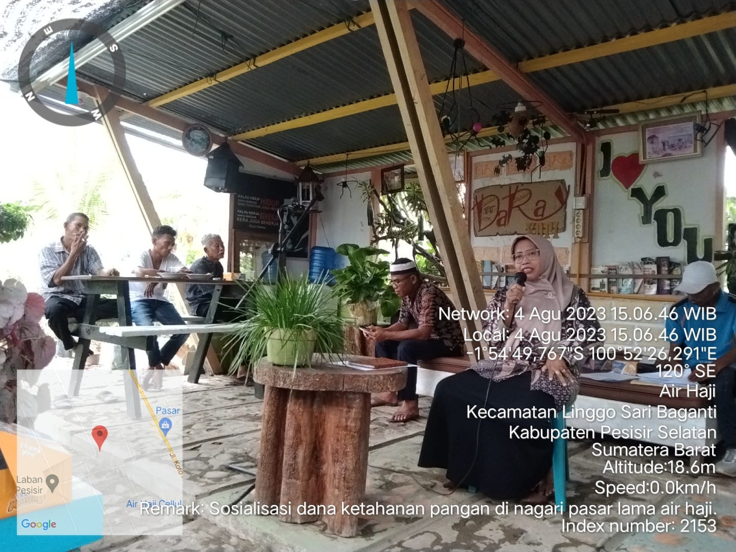 Sosialisasi dana ketahanan pangan di Nagari pasar lama air haji.