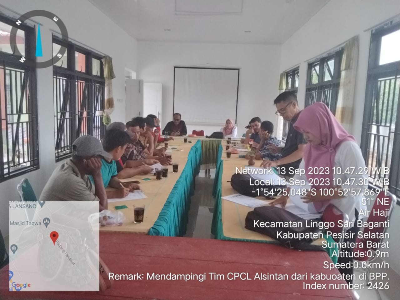 MENDAMPINGI TIM CPCL DARI DINAS PERTANIAN DI BPP LINGGO SARI BAGANTI 