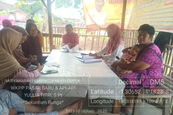 Penyuluh Pasar Baru Fasilitasi dalam pembentukan KWT Sekuntum Bunga di Nagari Pasar Baru 