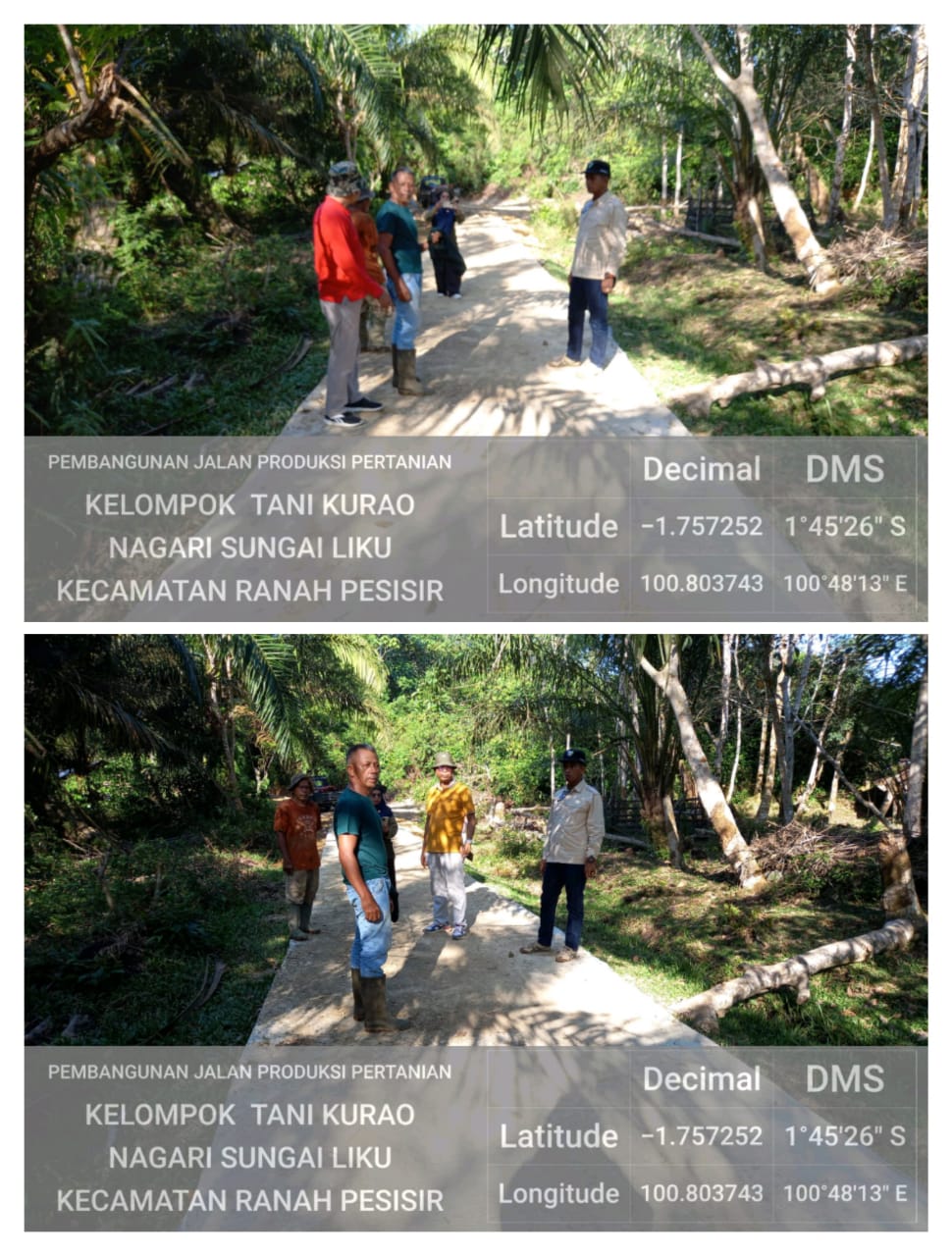  MONITORING DAN EVALUASI PEKERJAAAN PEMBANGUNAN JALAN PRODUKSI POKTAN KURAO NAGARI SUNGAI LIKU KECAM