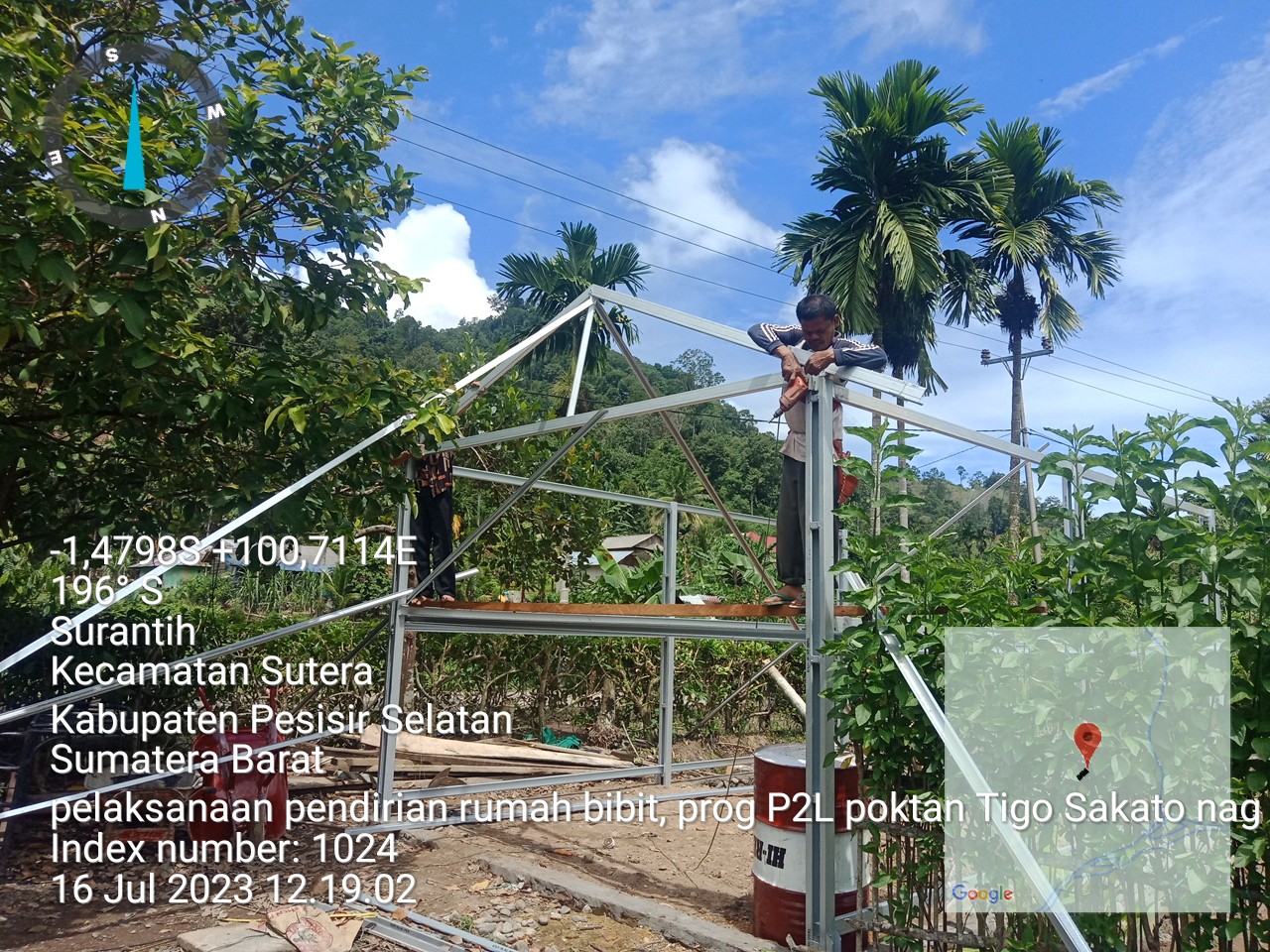 PELAKSANAAN PEMBUATAN RUMAH BIBIT KEG DAK NON FISIK (P2L) DI KELOMPOK TANI TIGO SAKATO KEC SUTERA