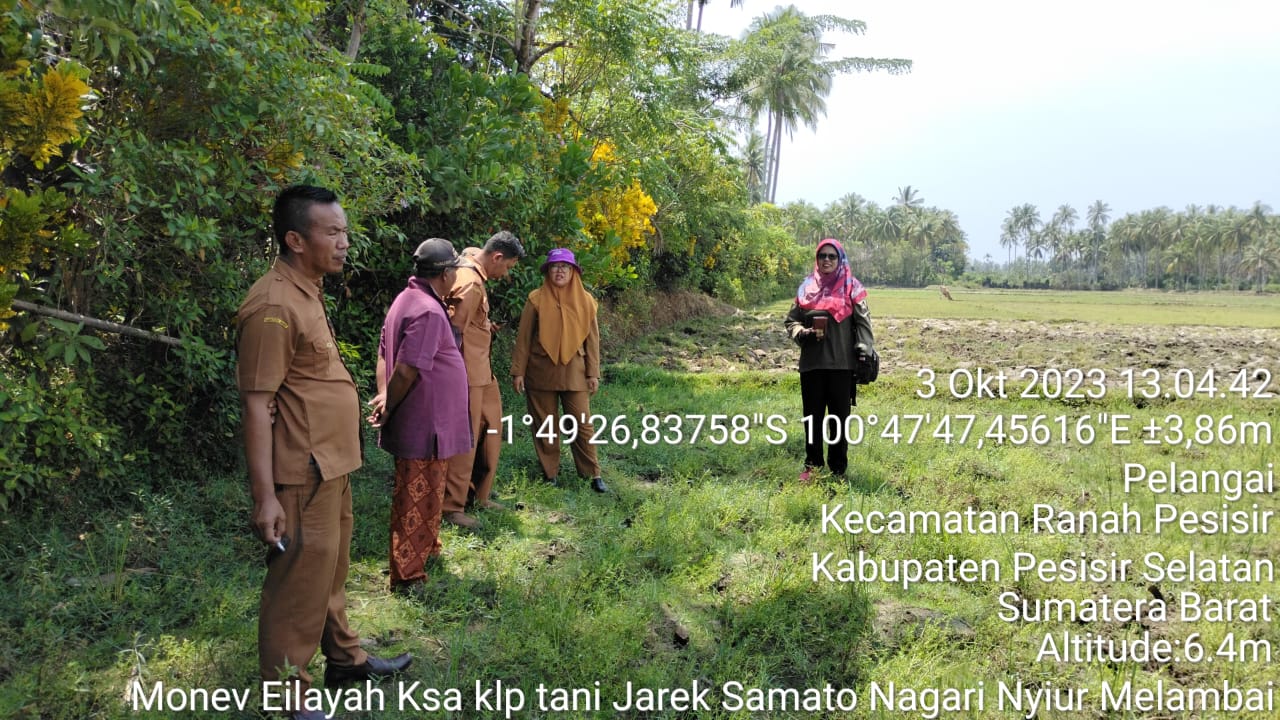 Monev Segmen Ksa di klp tani Jarek Samato Nagari nyiur melambai kec. Ranah Pesisir