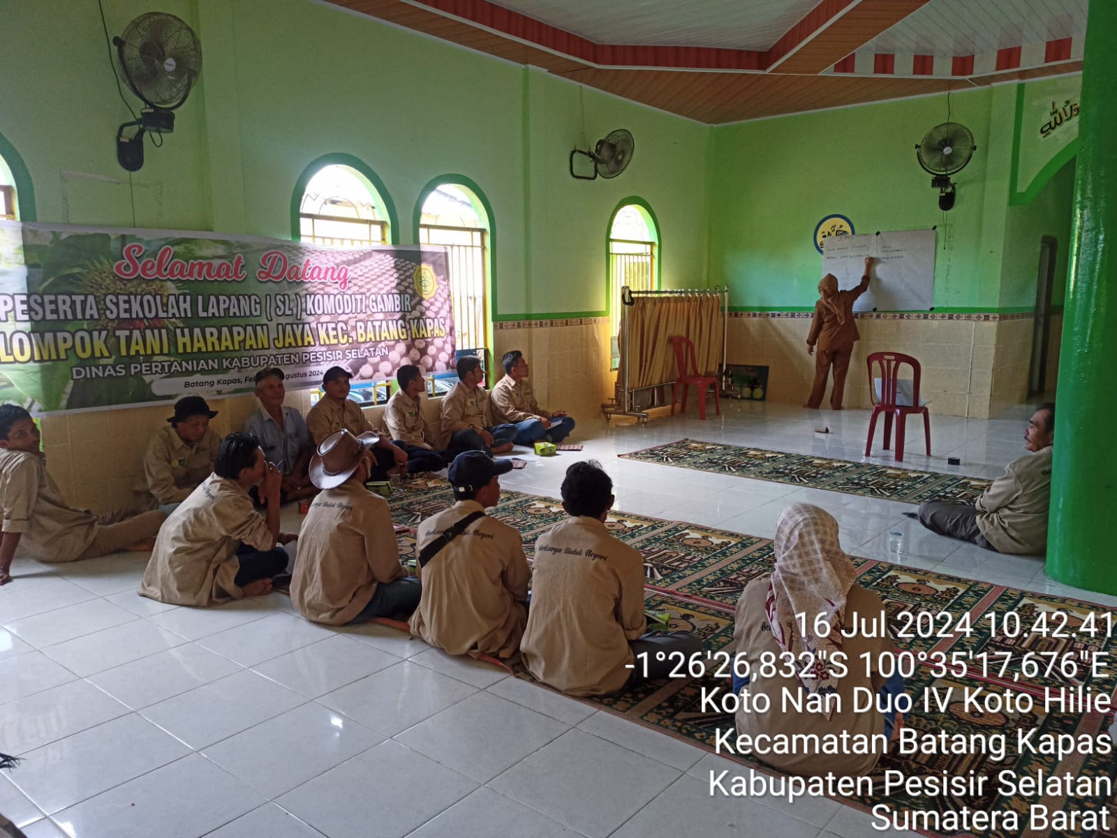 Sekolah Lapang Gambir di Kelompok Tani Harapan Jaya Kec. Batang Kapas