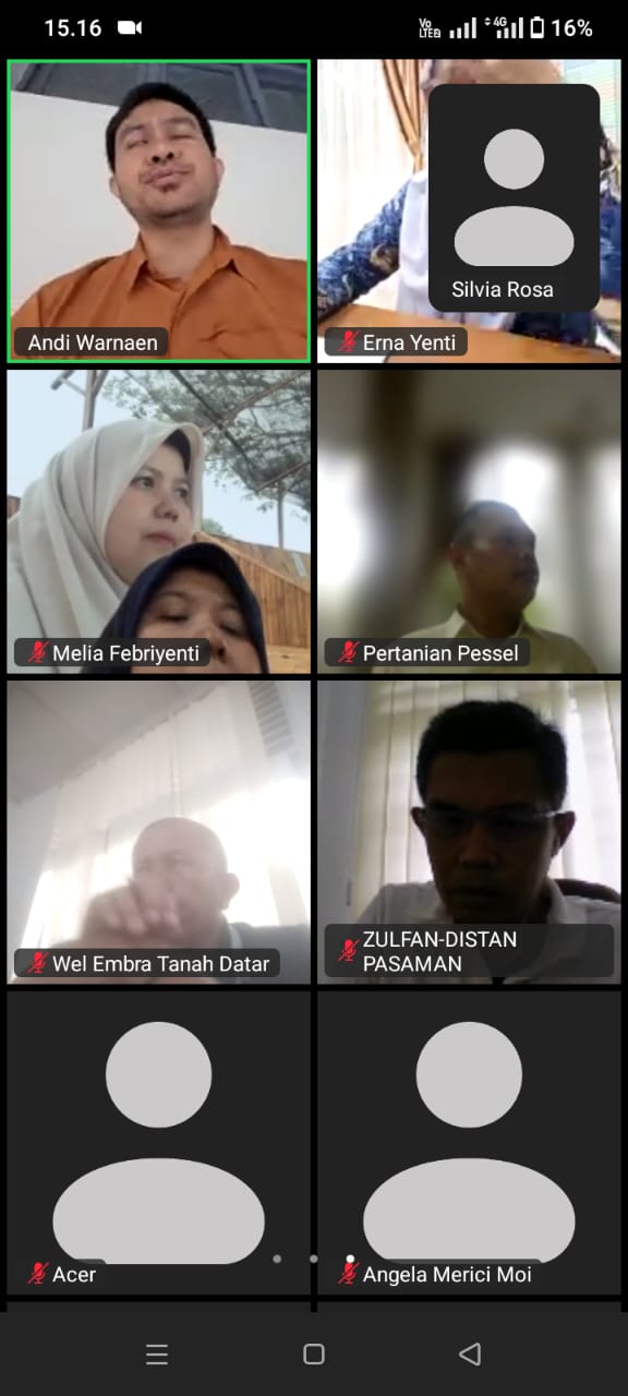 Bidang Penyuluhan Dinas Pertanian Zoom Meeting tentang Koordinasi Pembekalan Brigade Pangan bersama 