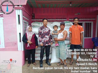Bantuan Pakan Ternak Itik kelompok tani Medan Baru