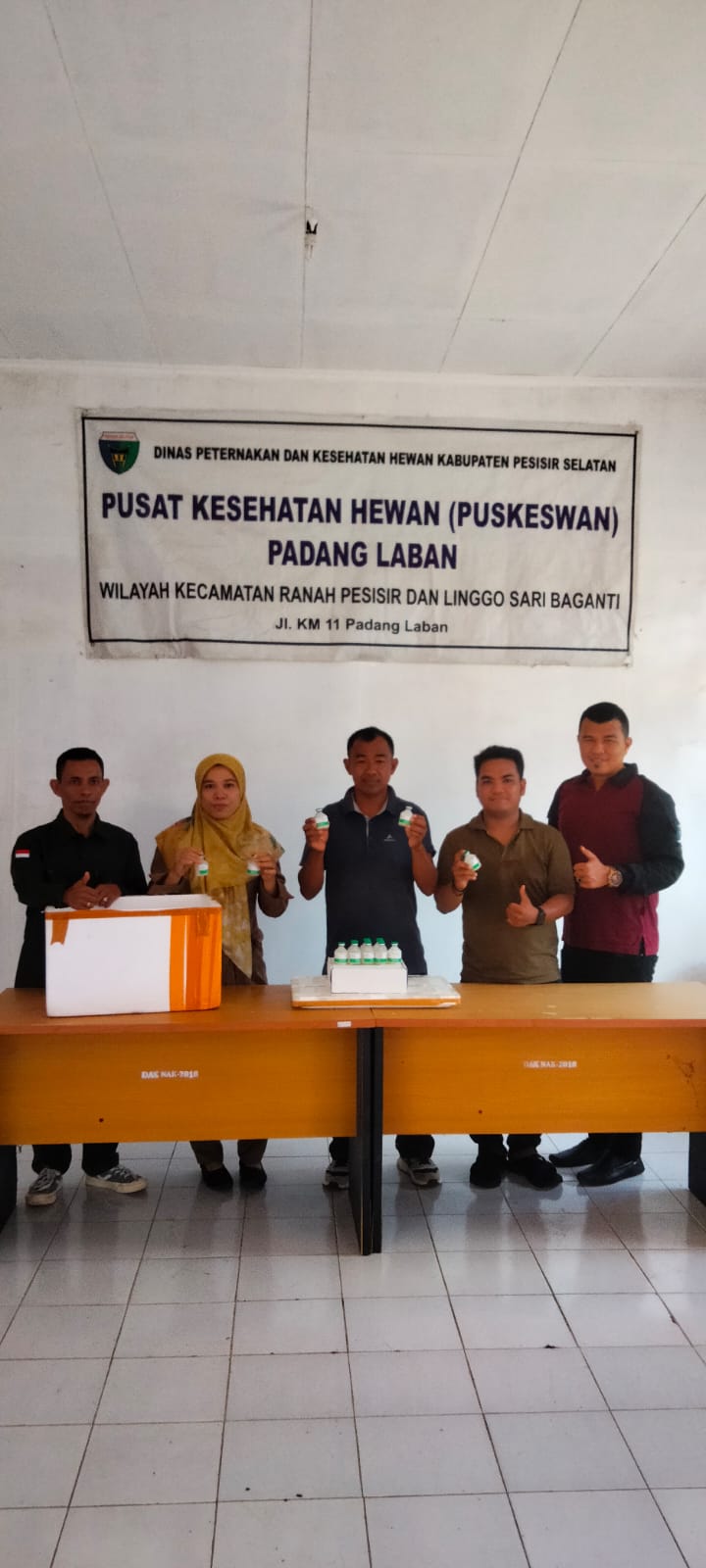 Menerima Bantuan Vaksin PMK dari dinas Peternakan Provinsi Sumatera Barat