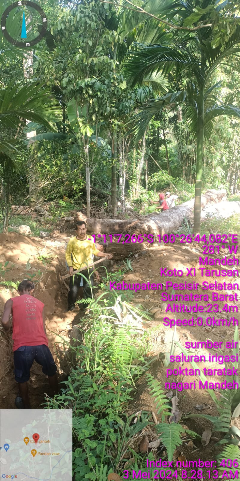 Gotong Royong Pembersihan Saluran Irigasi Kelompok Tani Taratak Nagari Mandeh