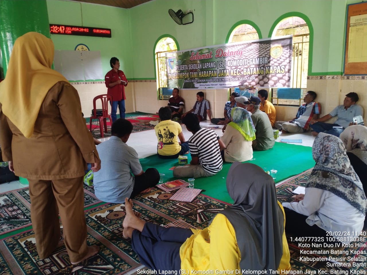 Sekolah Lapang Komoditi Gambir  Tanggal 20Februari 2024 di Kecamatan Batang Kapas 